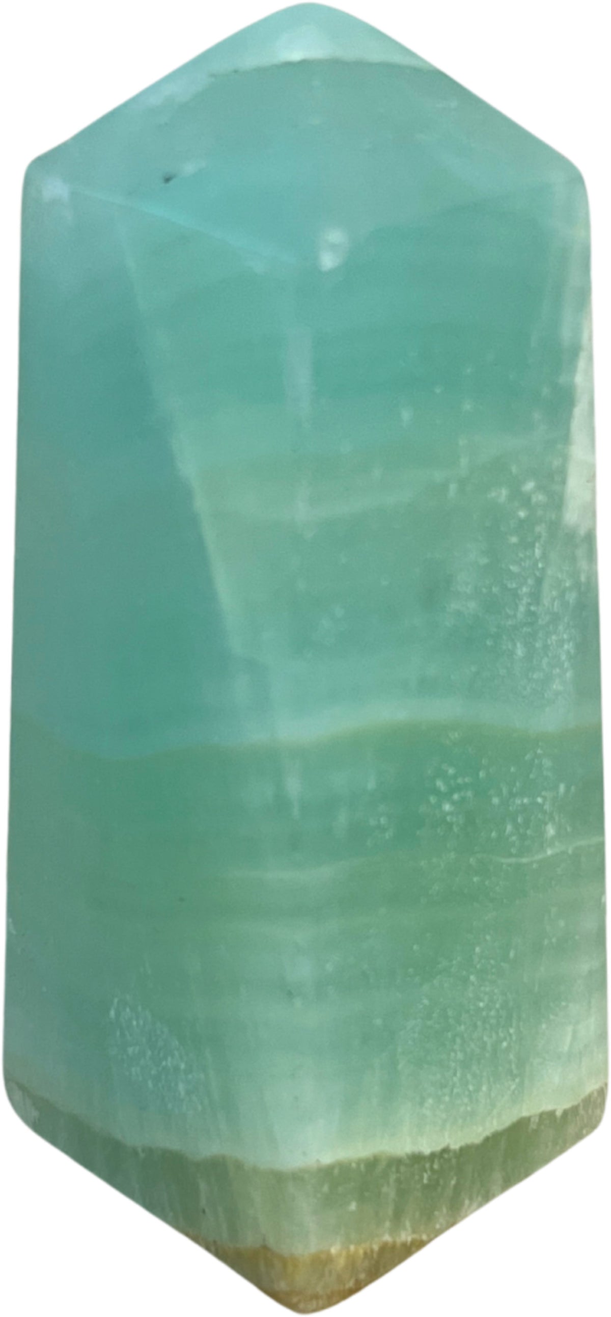Grön kalcit obelisk, pistagegrön, 10 cm, nr 01