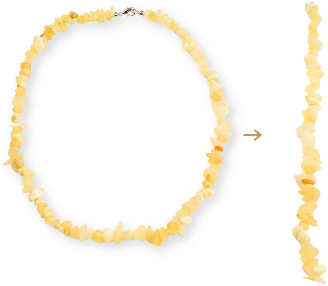 Kalcit halsband med splitstenar, 45 cm
