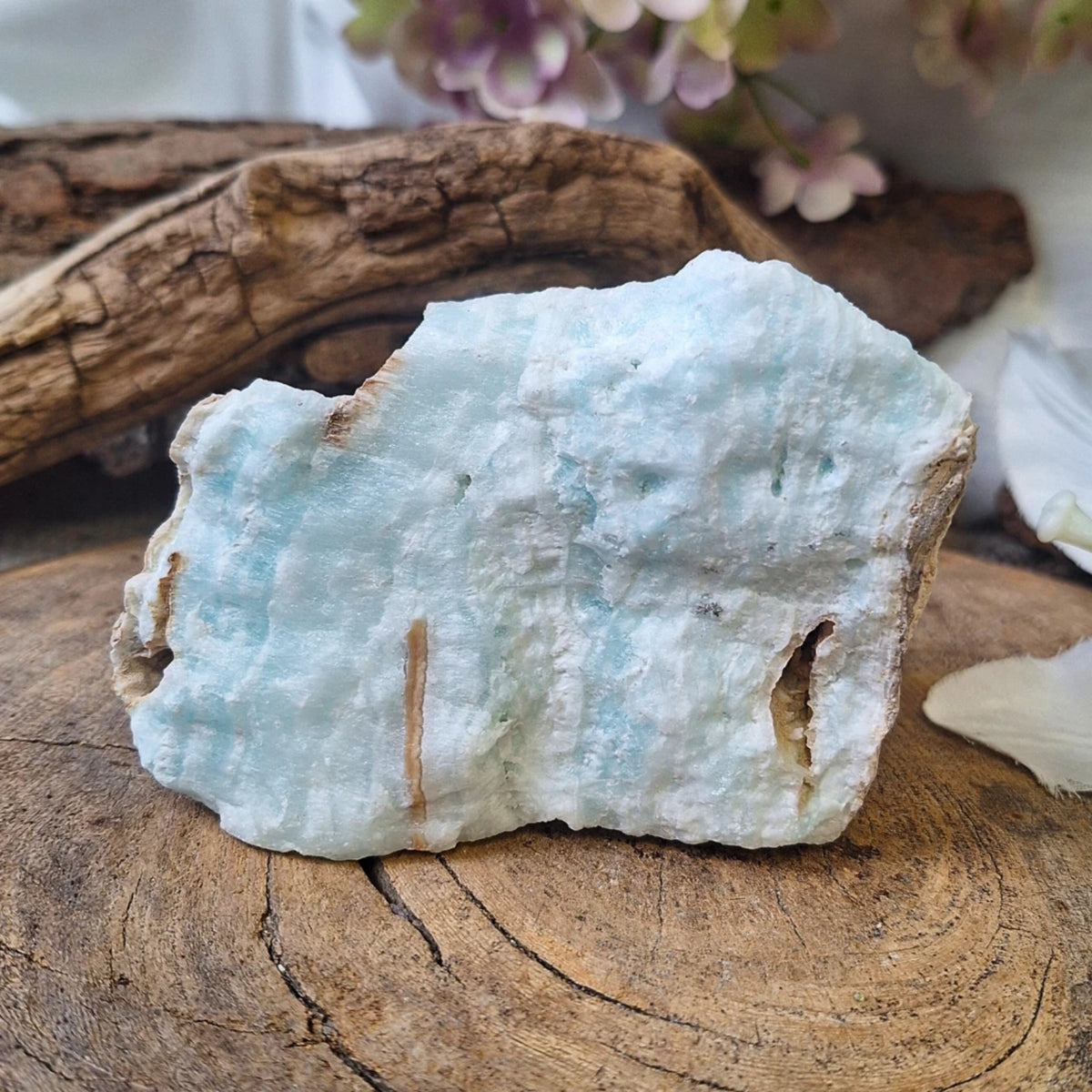 Blå kalcit rå, Caribbean blue, 10,6 cm, nr 08