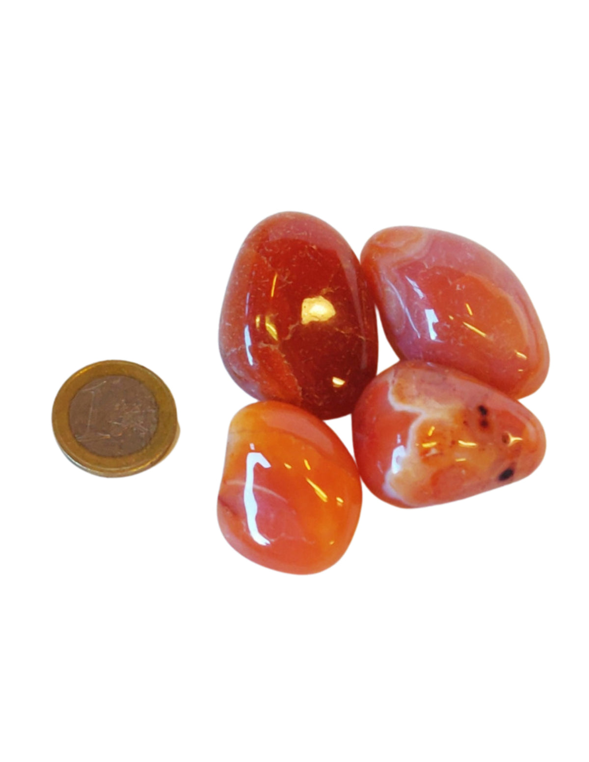 Karneol trumlade stenar, 100 g, 1 till 2 cm