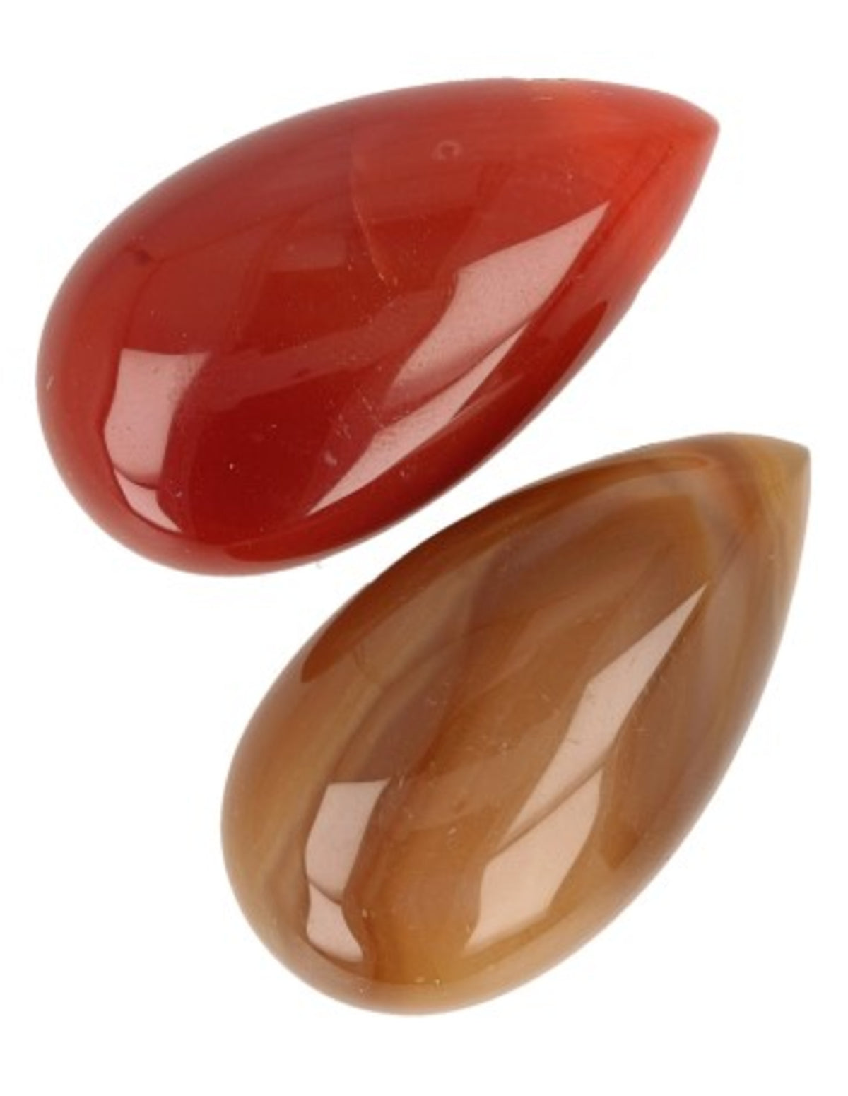 Karneol hänge, droppformat, 4 cm, borrad