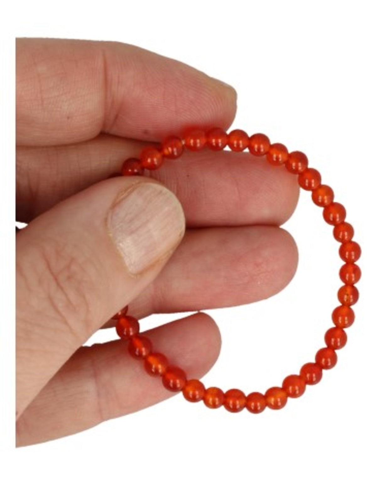 Karneol armband för barn med pärlor, 4 mm, 15 cm