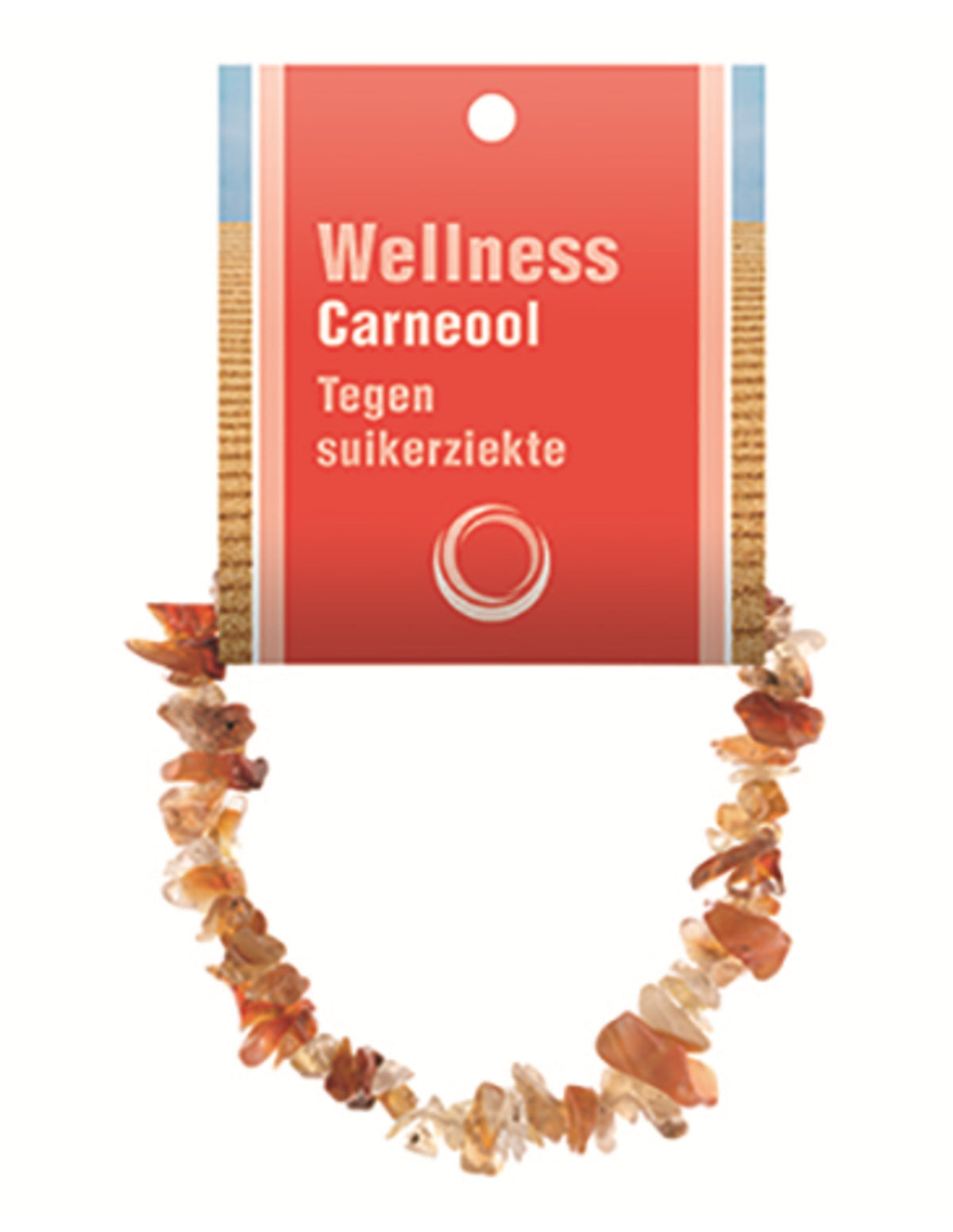 Karneol armband med splitstenar, 5 till 10 mm, På kort