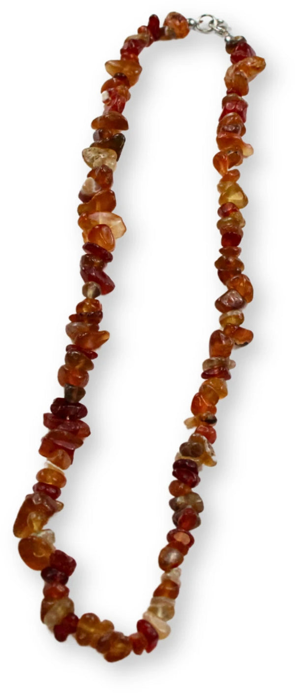 Karneol halsband med splitstenar, 45 cm