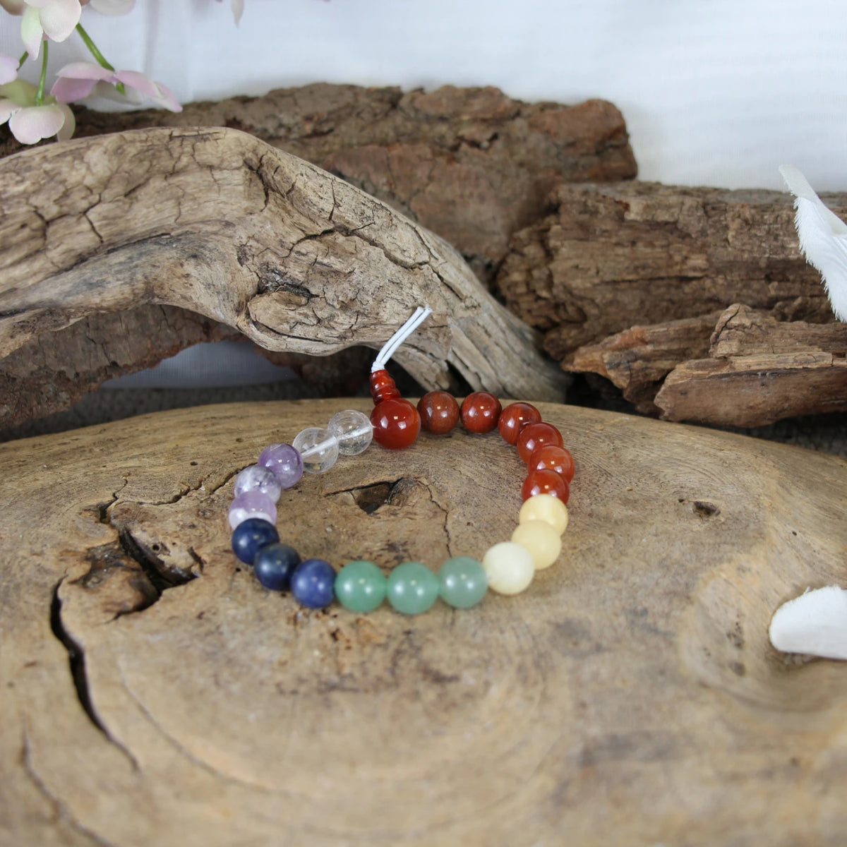 Chakra armband med stenar, XL, pärlor 10 mm, 21 cm, för män