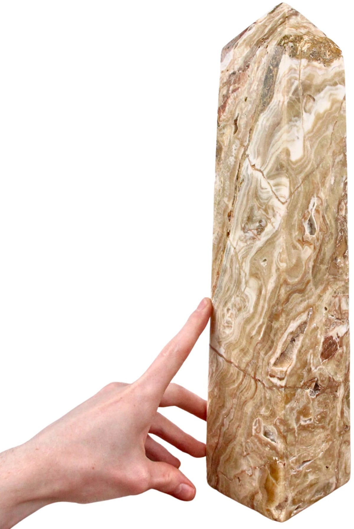 Chokladkalcit obelisk, 39,5 cm, 5,7 kg, nr 57