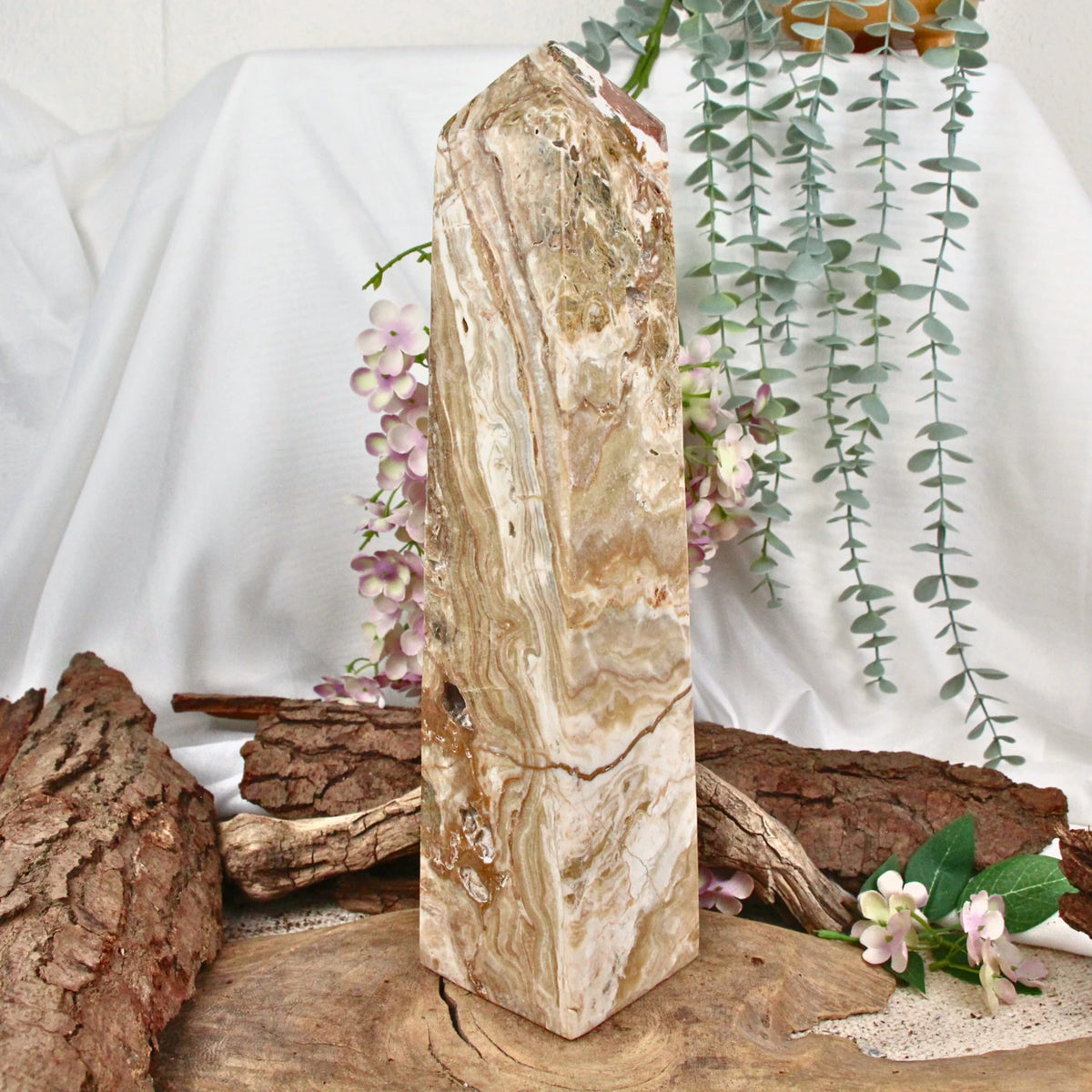 Chokladkalcit obelisk, 39,5 cm, 5,7 kg, nr 57