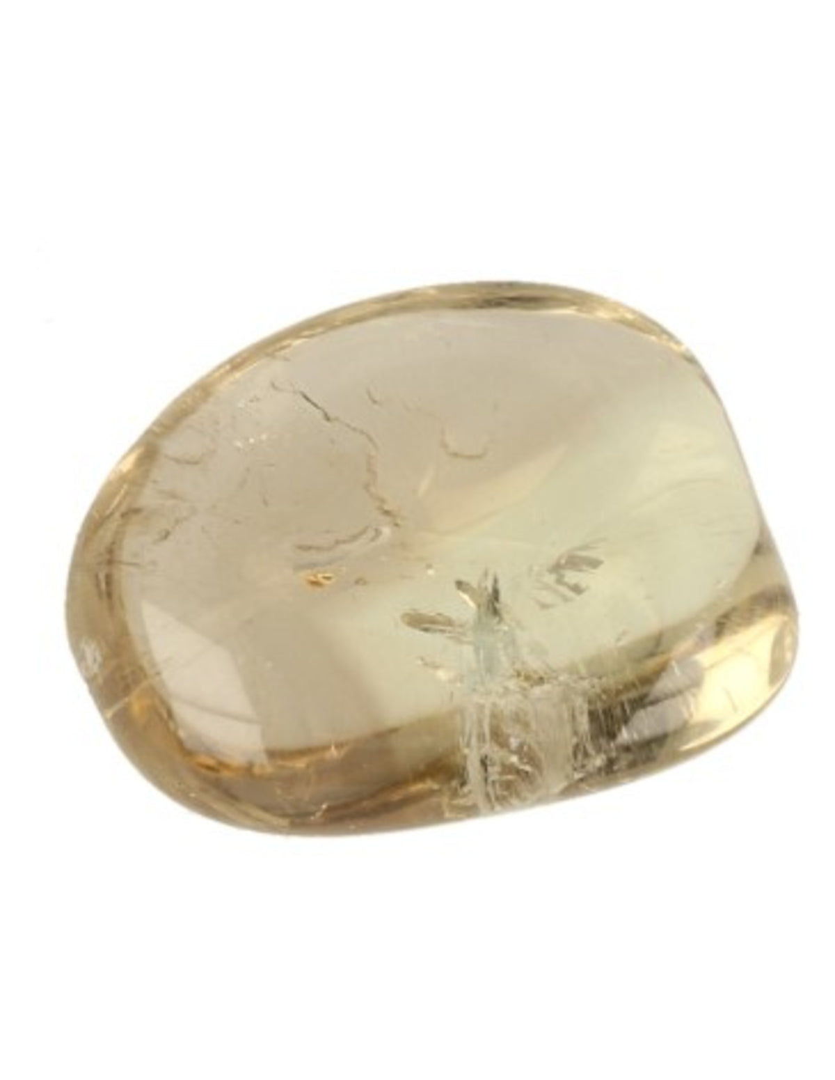 Citrin trumlad sten, naturlig, 25 till 30 mm