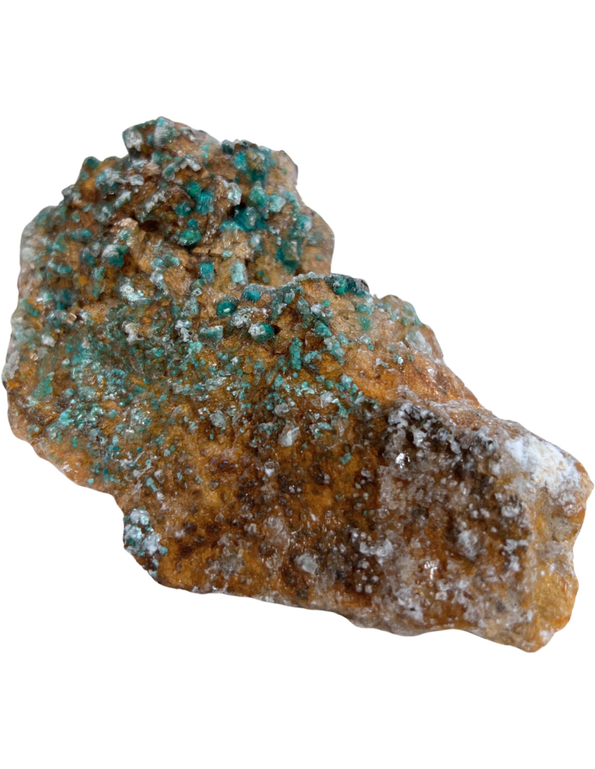 Dolomit med malakit och selenit, mineralprov, 14 cm, nr 04