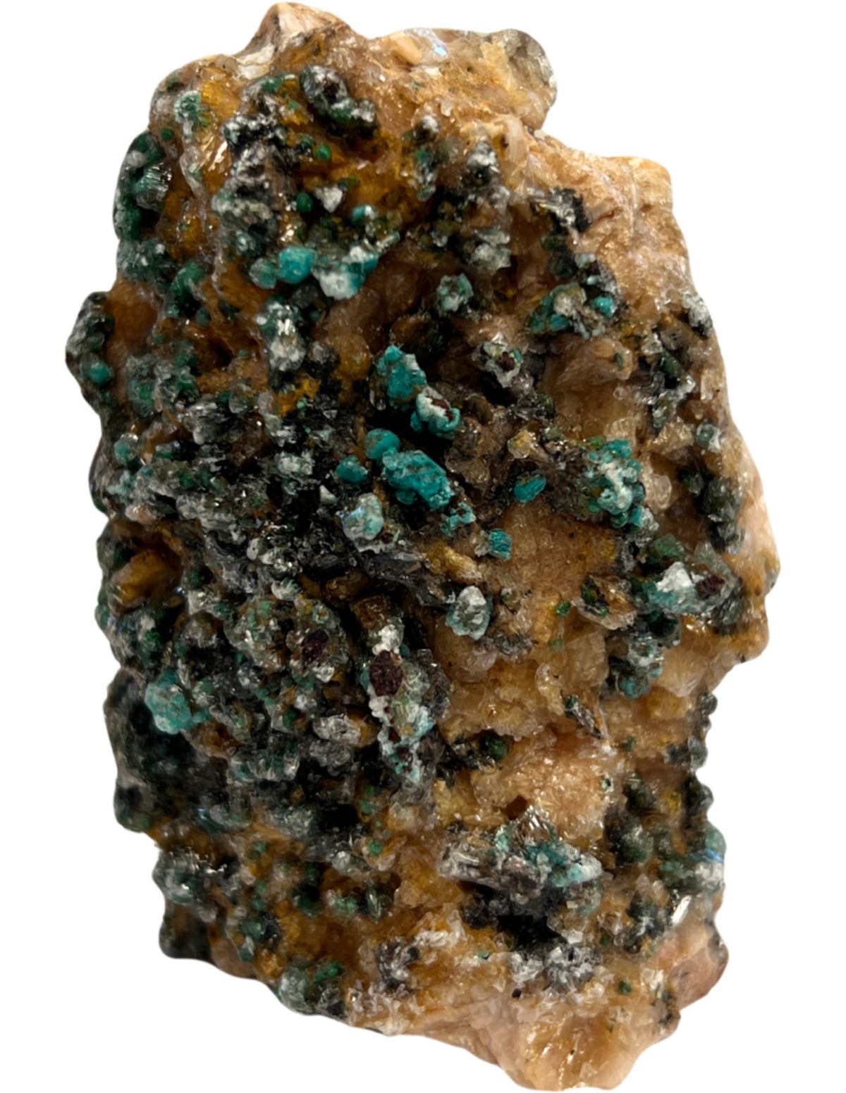 Dolomit med malakit och selenit, mineralprov, 8,5 cm, nr 05