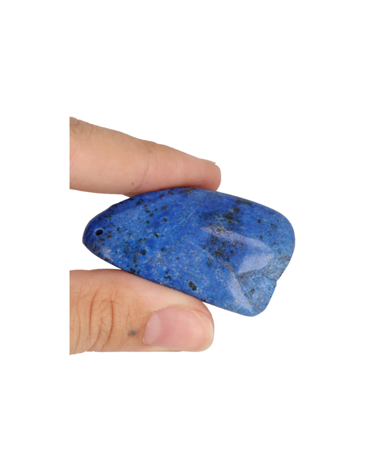 Lapis lazuli hänge, borrat, halvpolerat, 3 till 5 cm