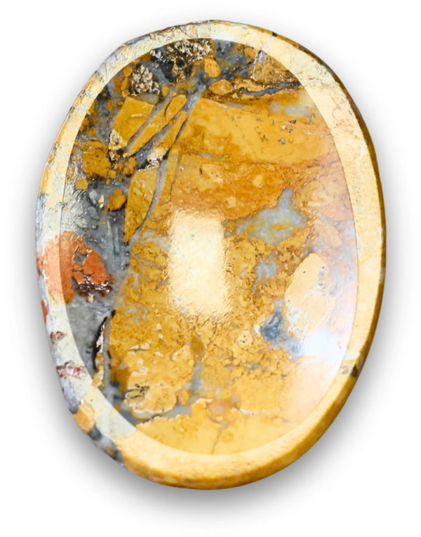 Maliganojaspis tumsten, gulbrun, ca 4 cm
