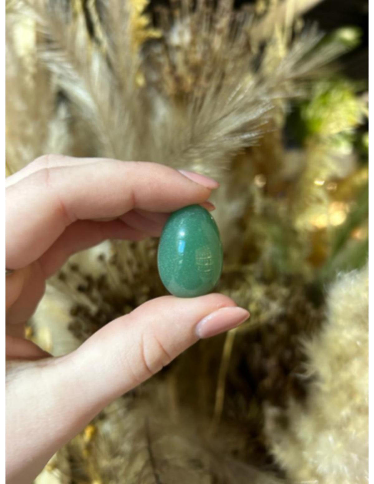 Aventurin ägg, grönt, 30 x 20 mm