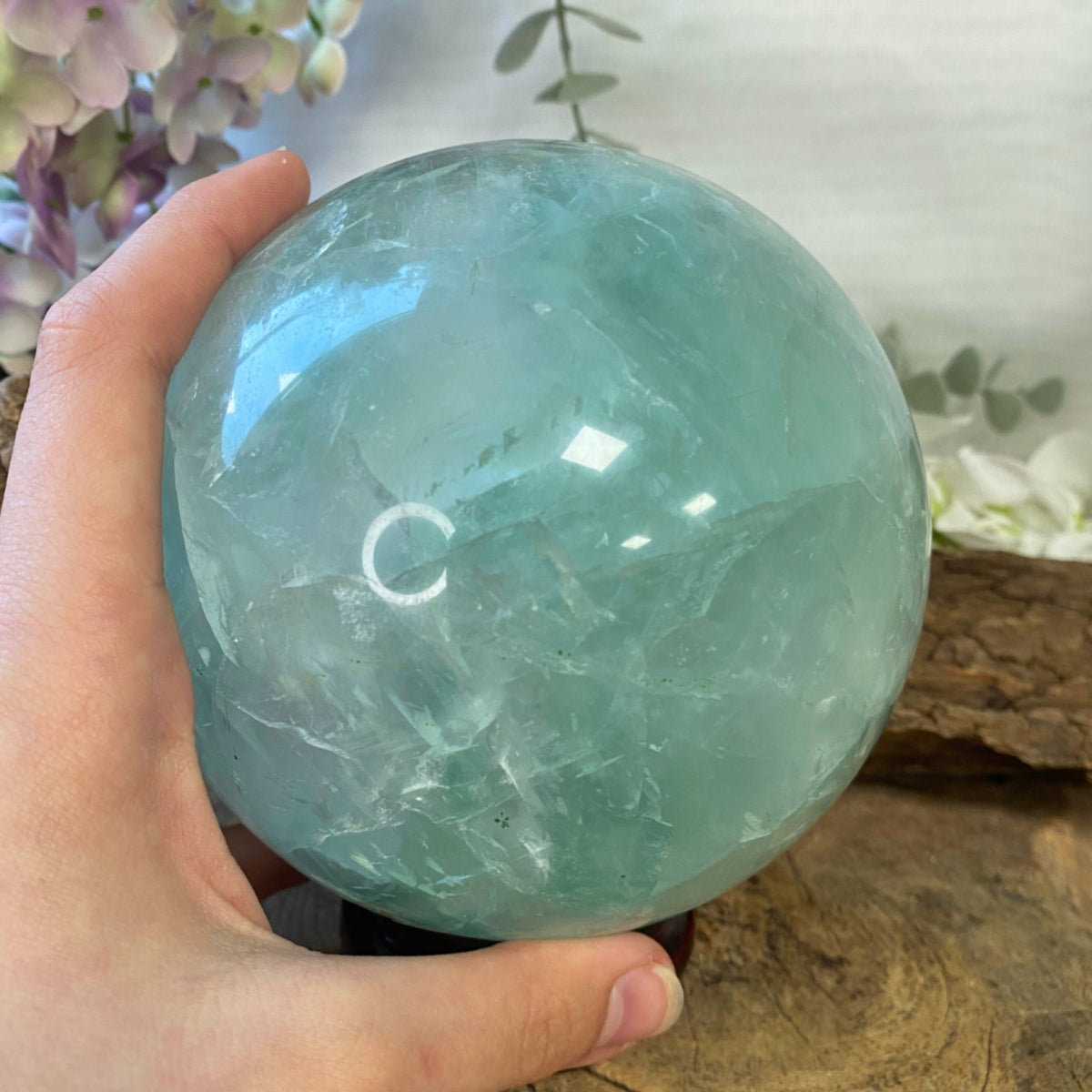 Fluorit kula, grön, 10 cm, nr 241