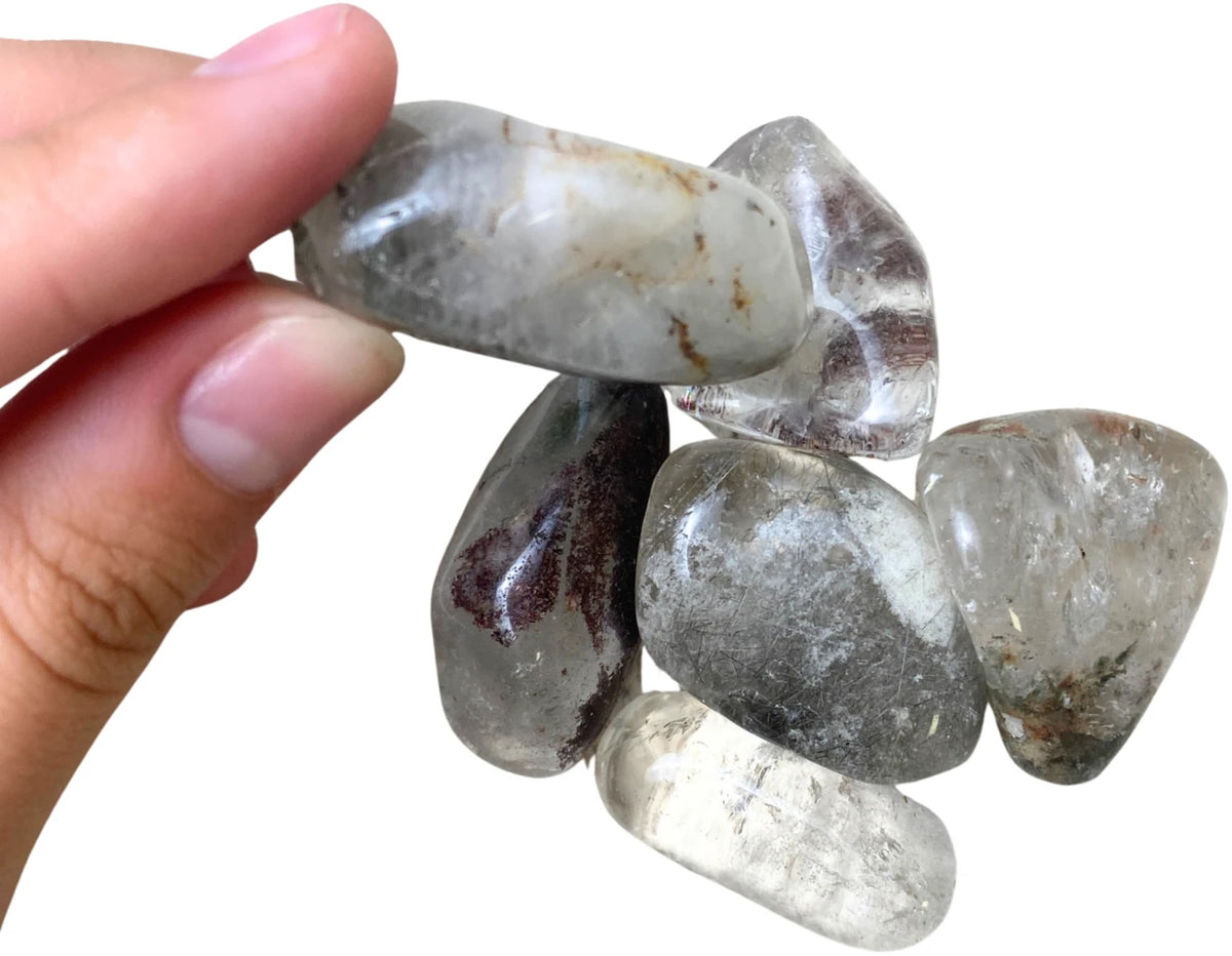 Fantomkvarts trumlade stenar, Madagaskar, 100 g