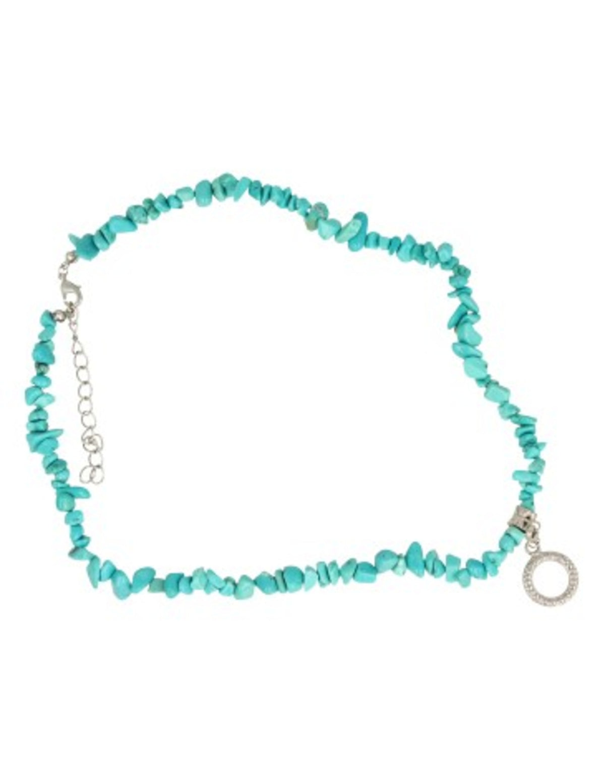 Howlit halsband, blå (färgad), splitstenar, med hänge