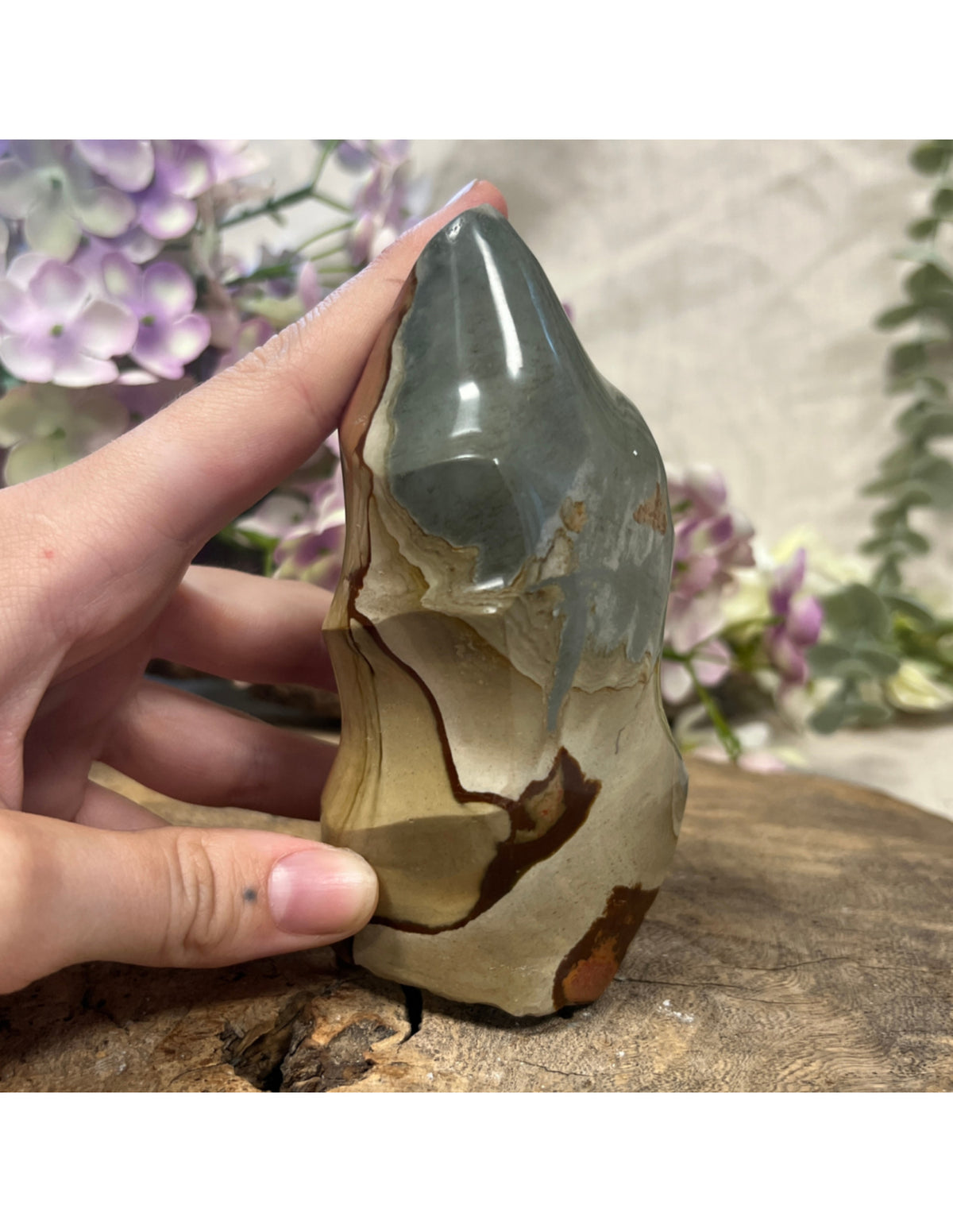 Polykrom jaspis flamma, feng shui, 12 cm, nr 23