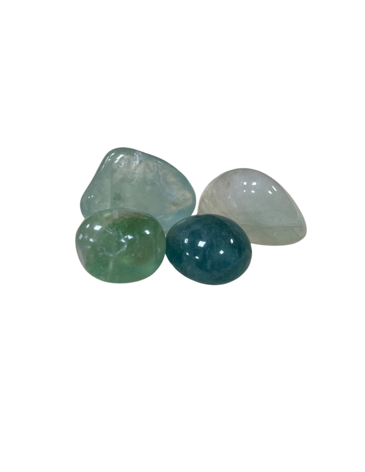 Fluorit trumlade stenar, gröna, A-kvalitet, Kina, 100 g