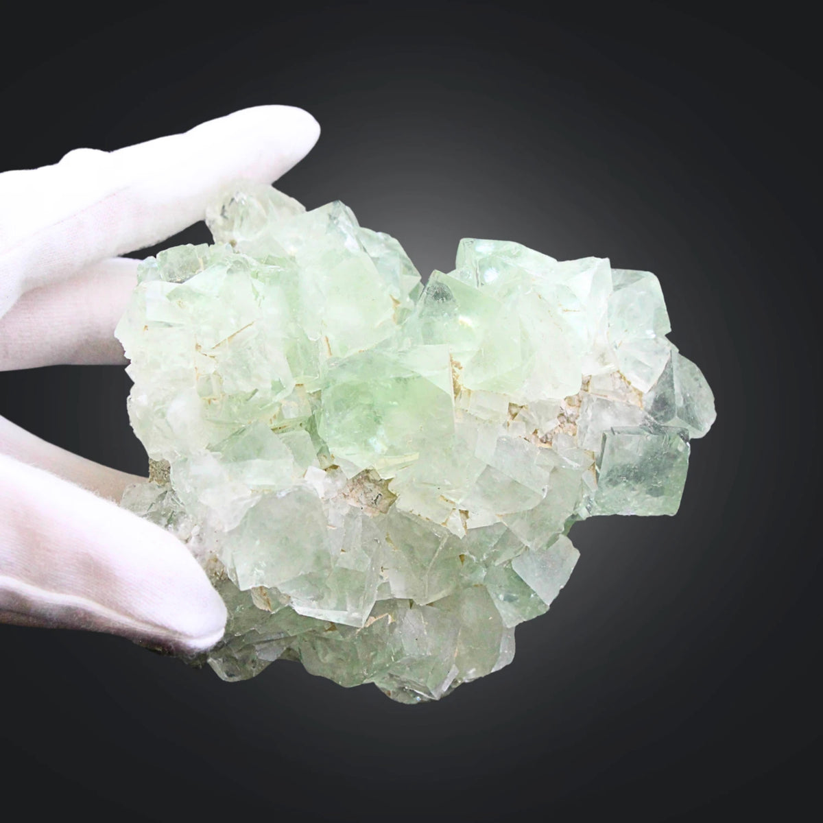 Fluorit kristall, grön, rå, 10,4 x 6,3 x 8,5 cm, nr 13