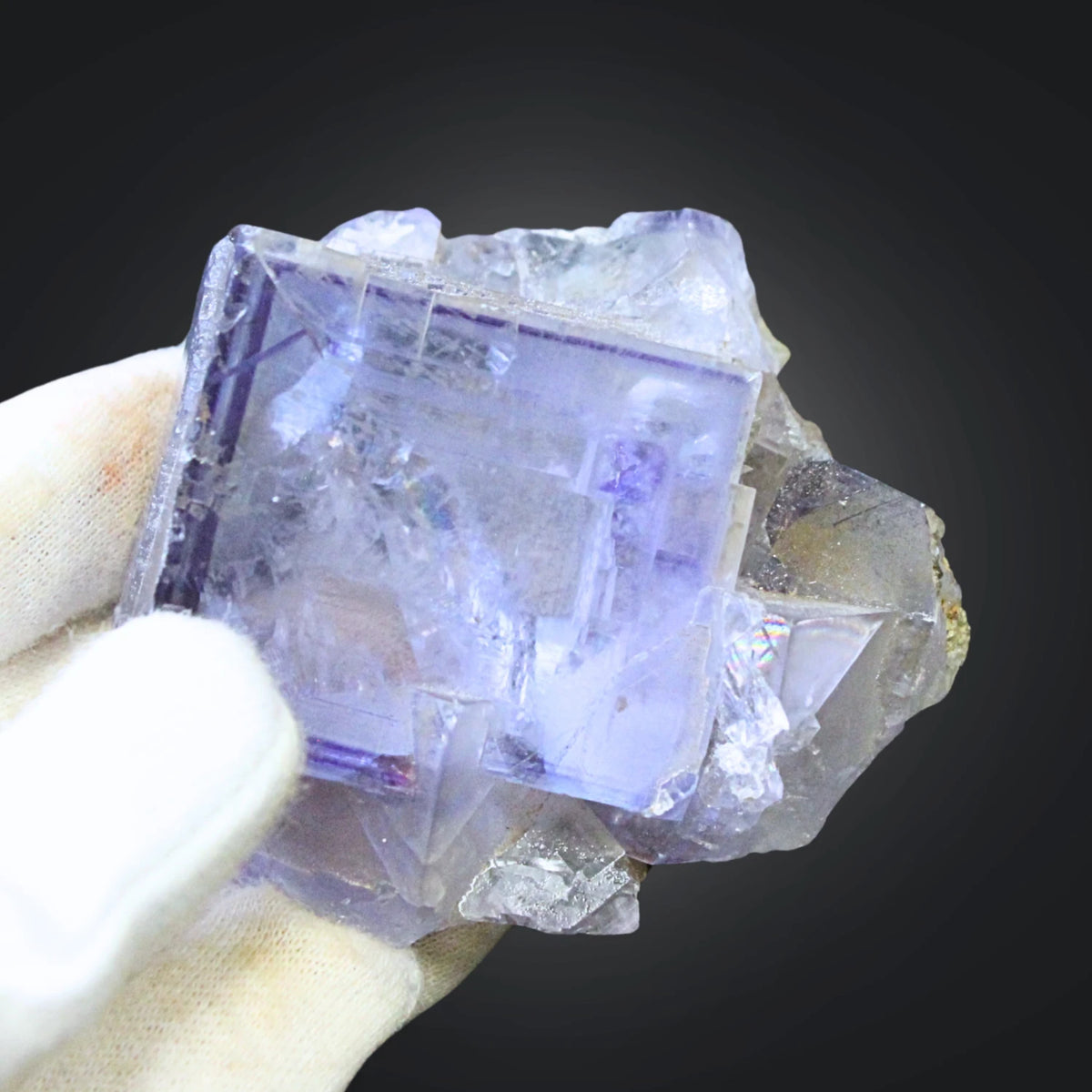Fluorit lila kristall, rå, 6,4 cm, nr 21 (0,18 kg)