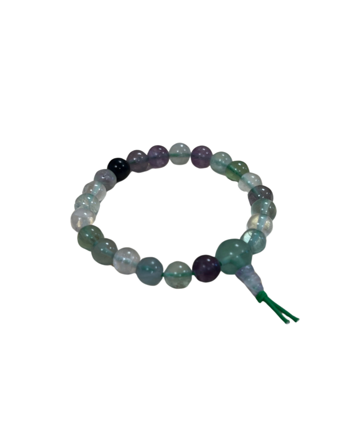 Fluorit powerbead armband, regnbåge, 8 mm, 18 cm