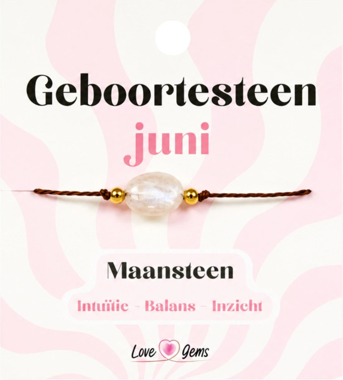 Månsten armband, junis födelsesten, justerbart