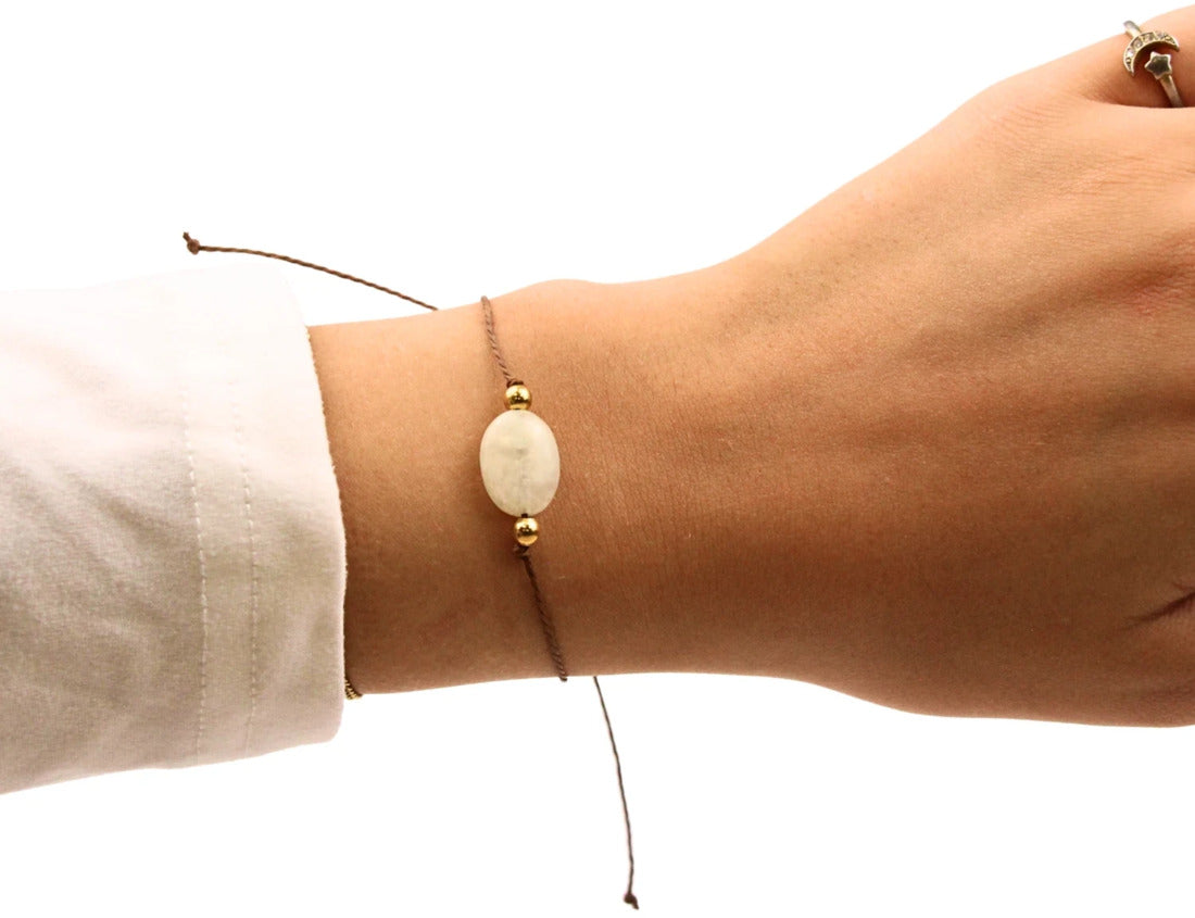 Jade armband, födelsesten maj, justerbart