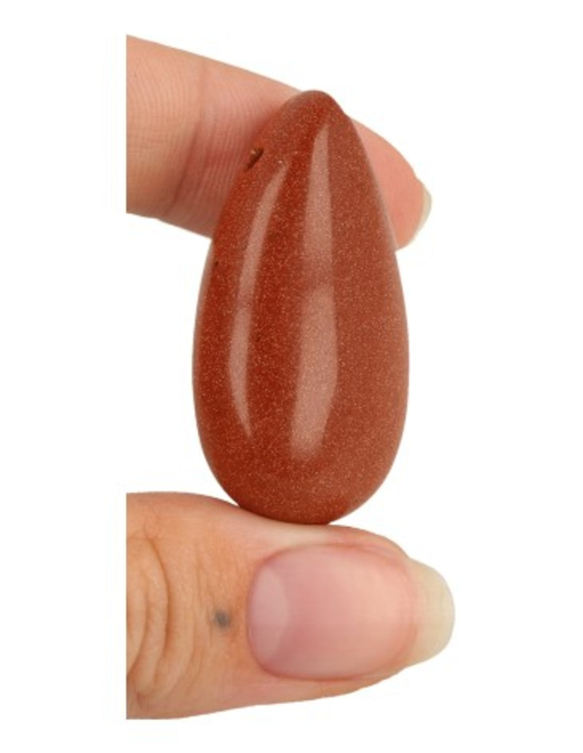 Guldsten hänge, droppe, 4 cm, borrat (glas)