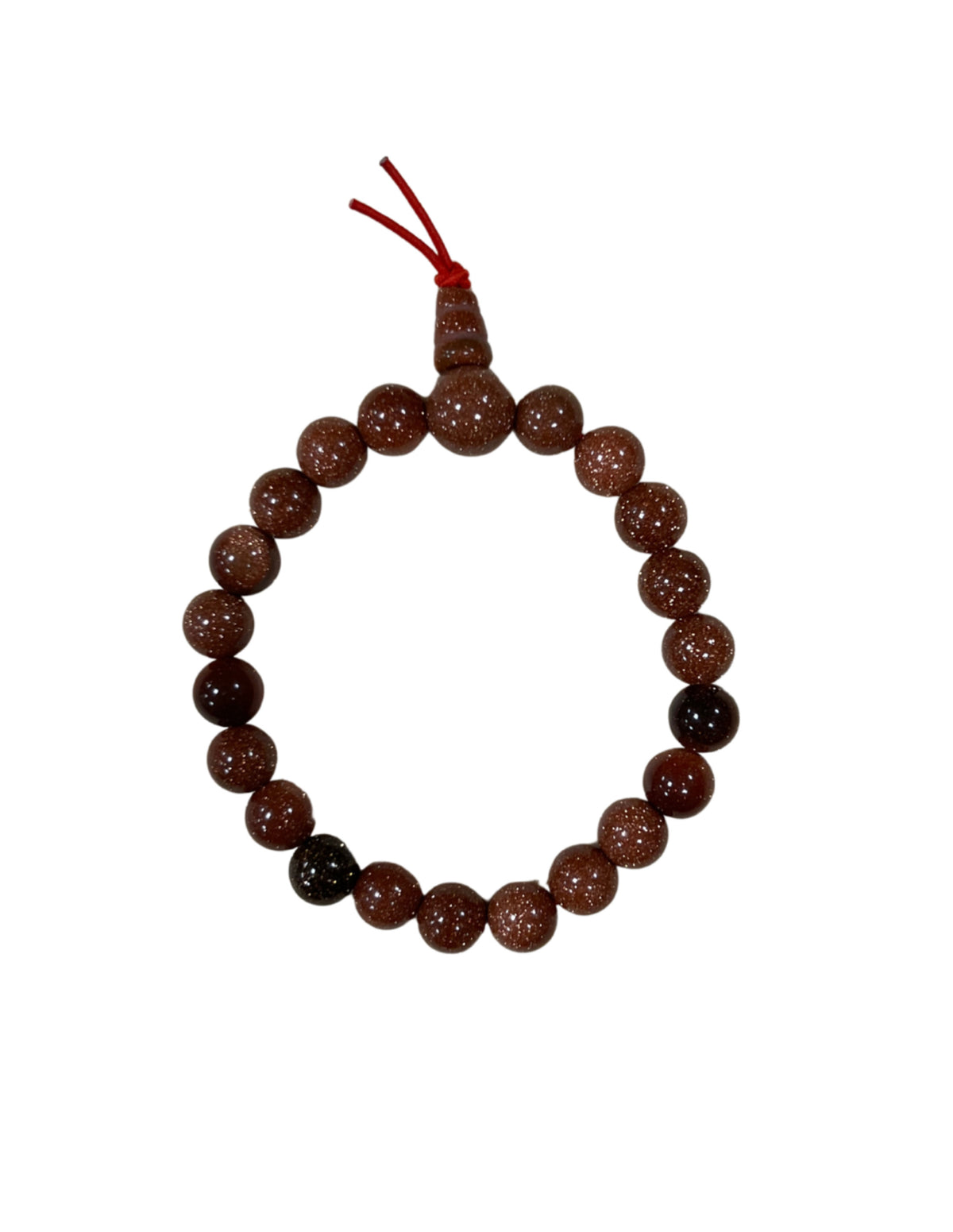 Guldsten powerbead armband, 8 mm, 18 cm (glas)