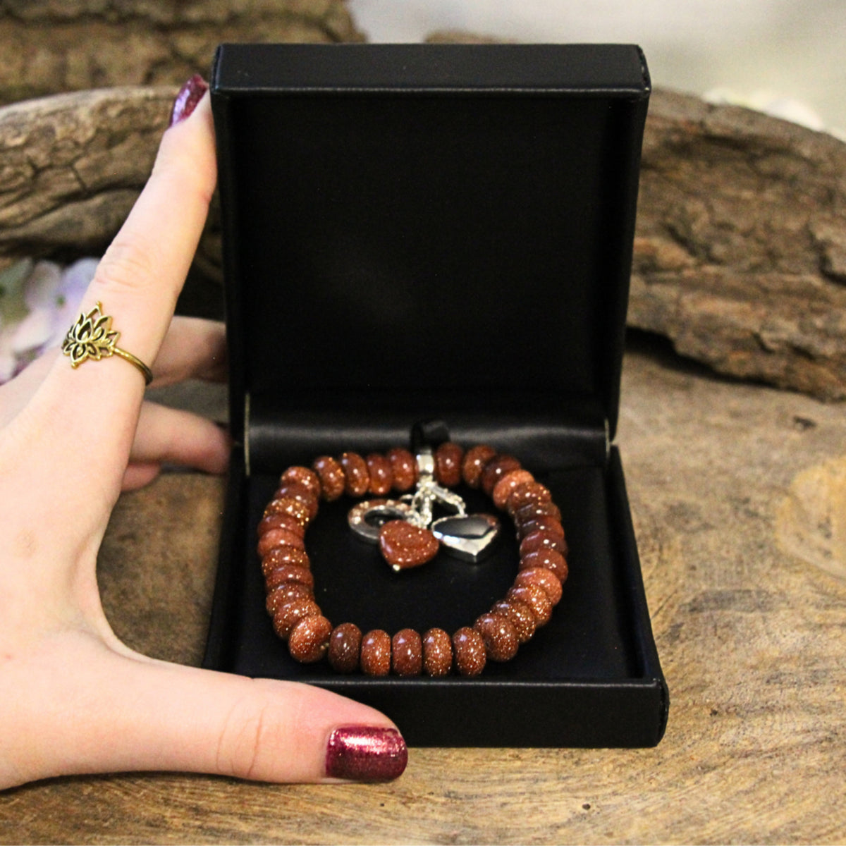 Guldsten armband, Ruby Mania nr 30 (glas)