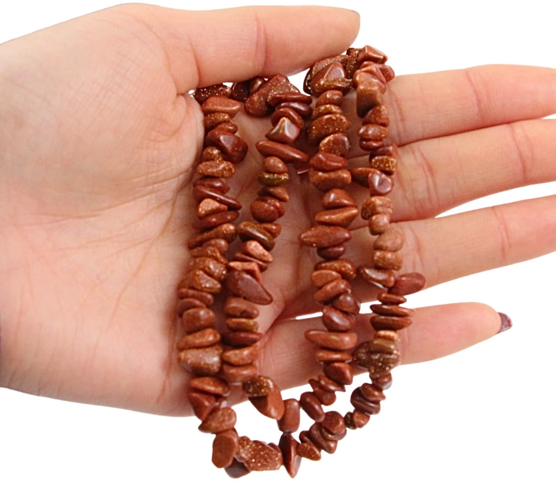 Guldsten halsband med splitstenar (glas)