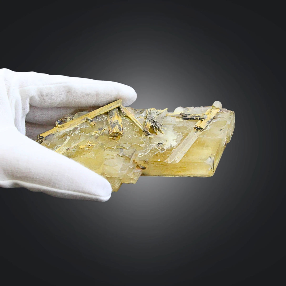 Baryt kristaller med stibnit, mineralprov, nr 4 (399 g)