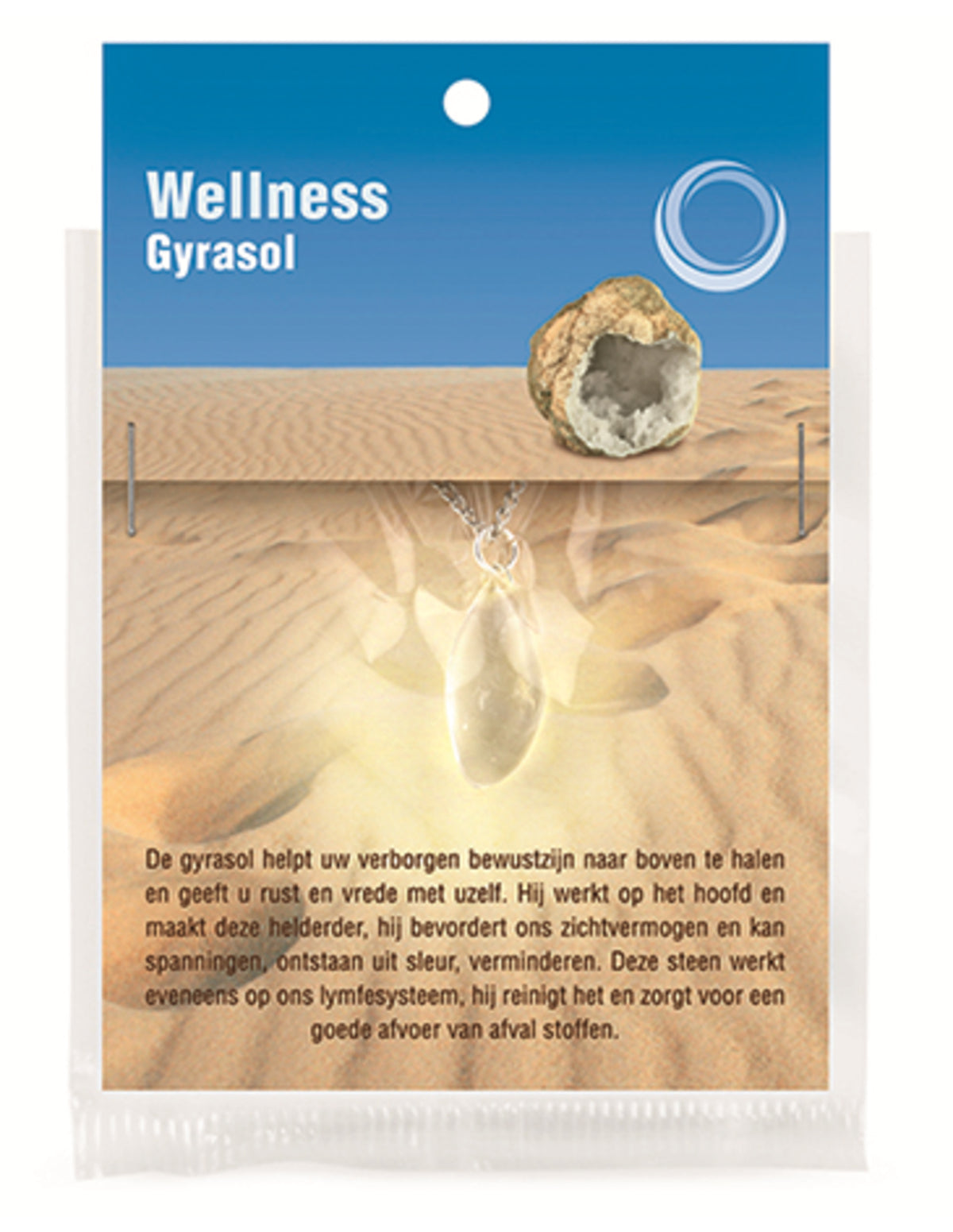 Gyrasol hänge på displaykort med kedja