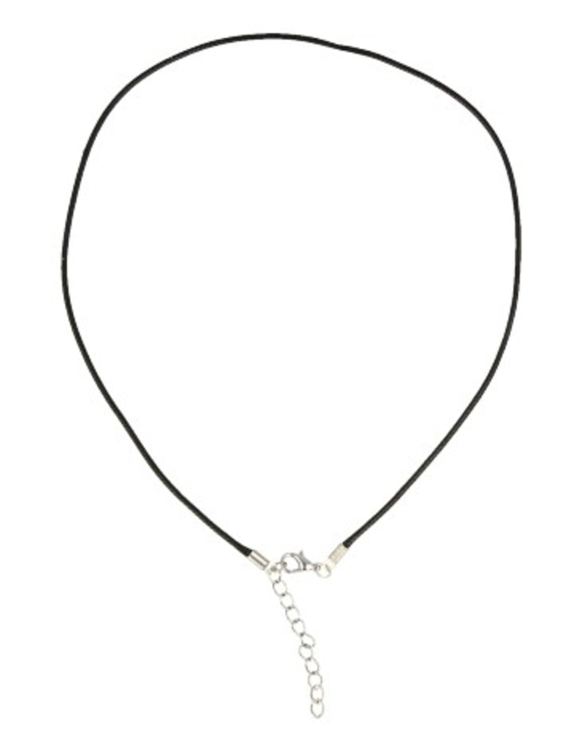 Vaxsnöre halsband, svart, 1,5 mm, med förlängningskedja