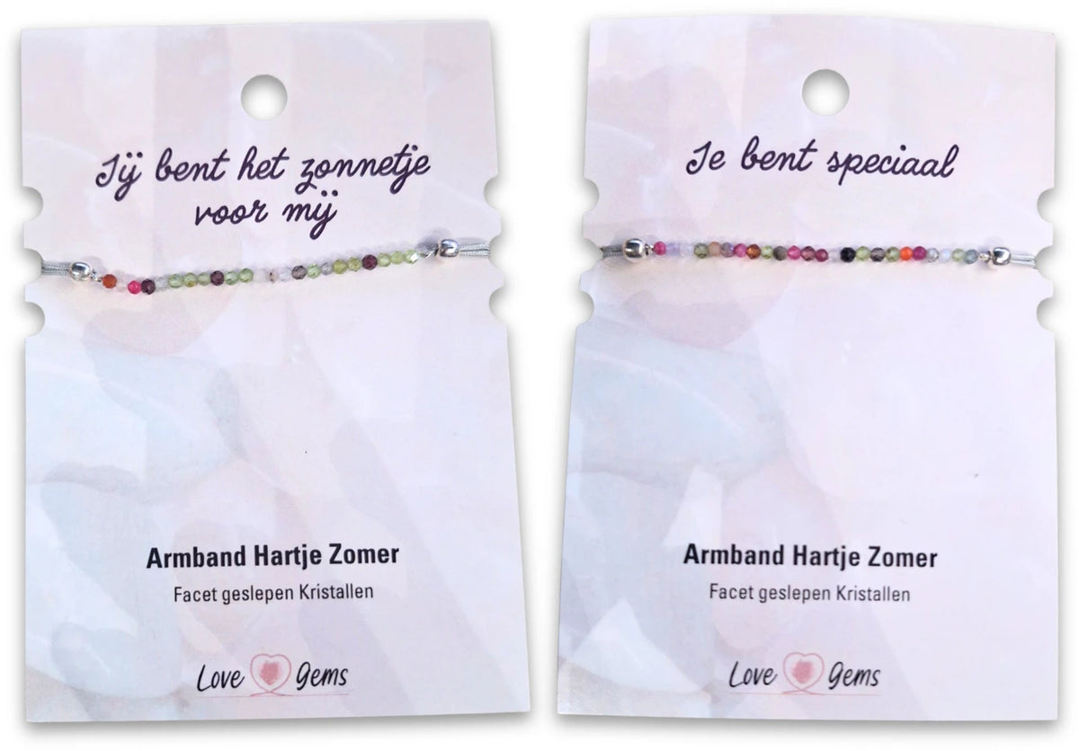 Armband med blandade stenar, facettslipade pärlor, multifärg