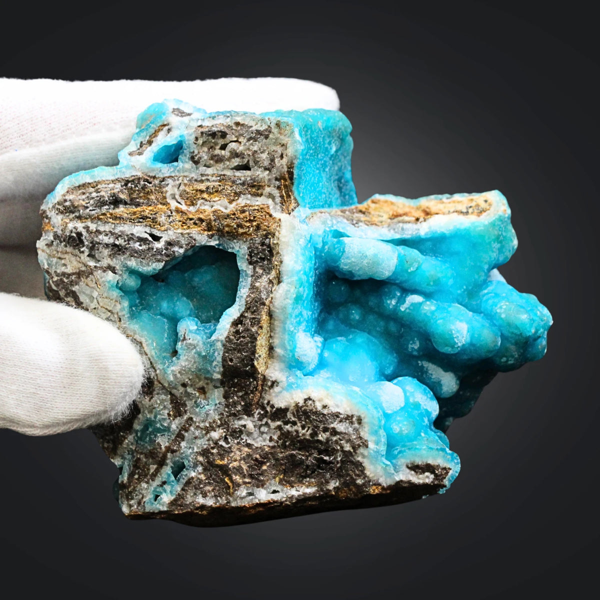 Hemimorfit rå, ljusblå till vit, AA-kvalitet, 9 cm, nr 39