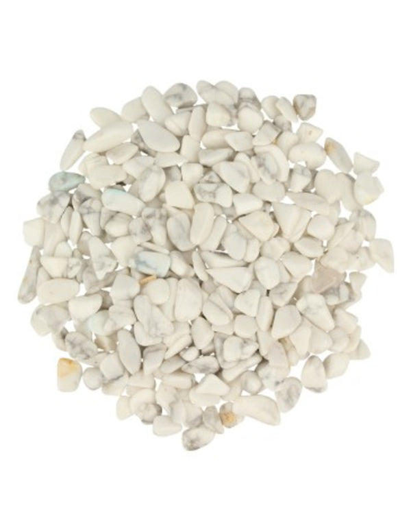 Howlit trumlade stenar, vit, 100 g, 5 till 10 mm