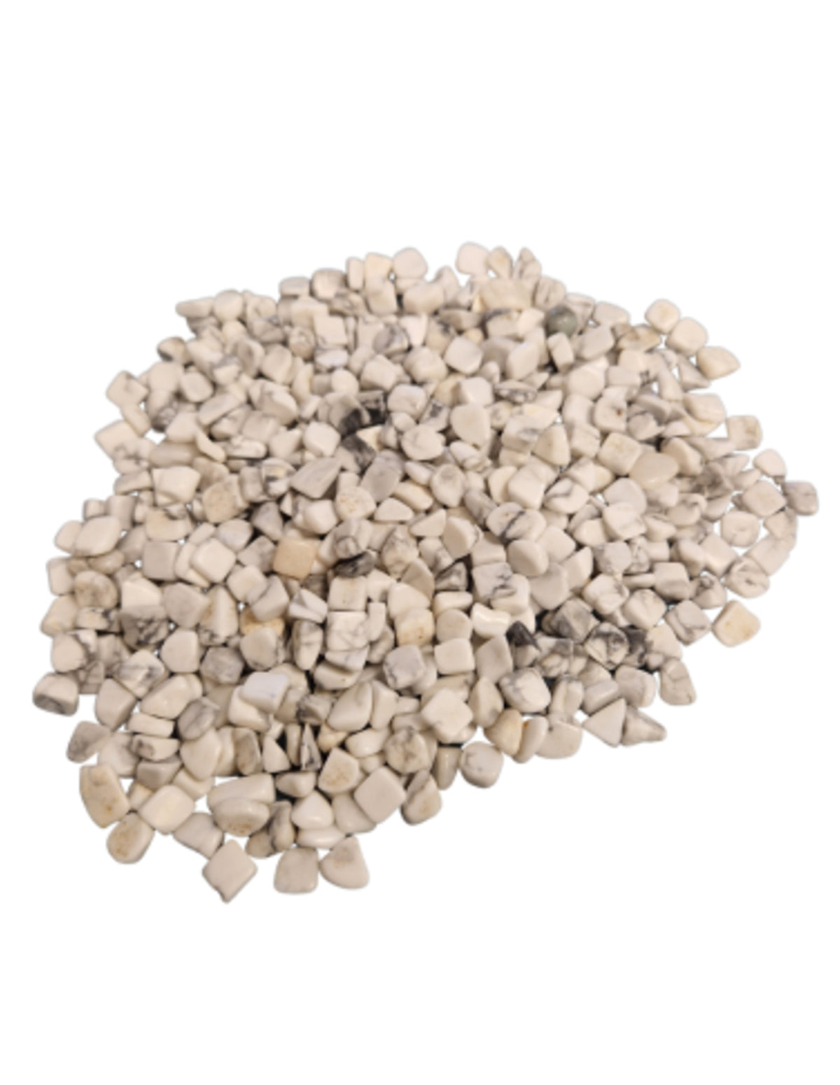 Howlit trumlade stenar, vit, 500 g, 10 till 20 mm