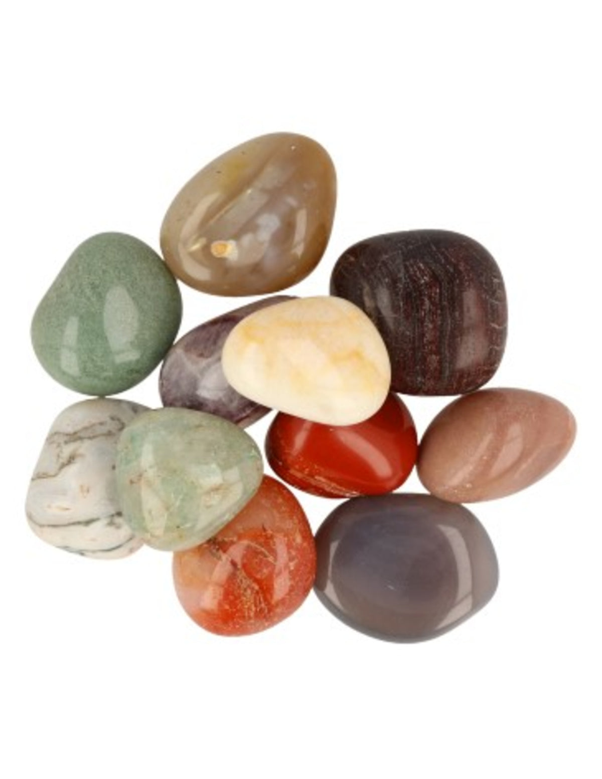 Blandade trumlade stenar, Indien mix, 100 g, 2 till 4 cm
