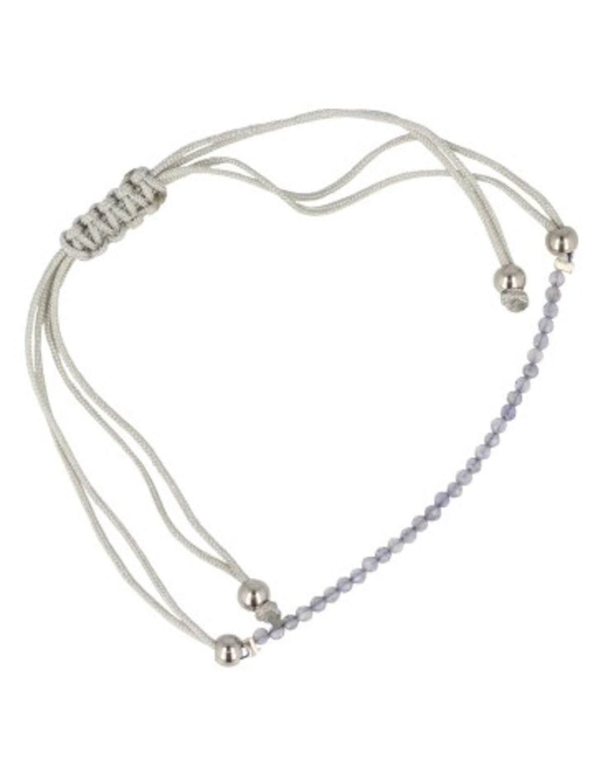 Iolit armband, hjärta, grå fasettslipade stenar, 1,1 g