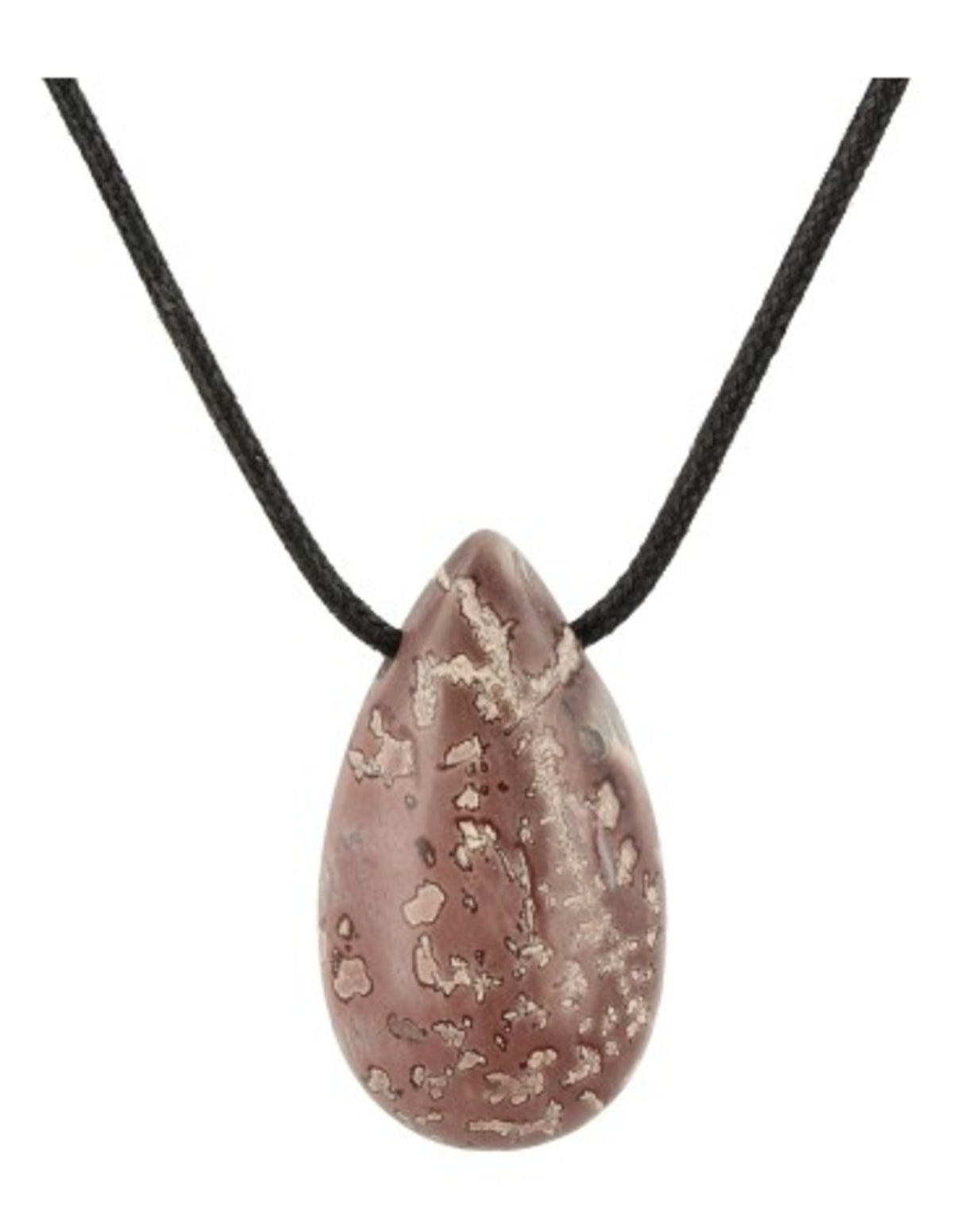 Jaspis hänge, chokladbrun droppe, 4 cm