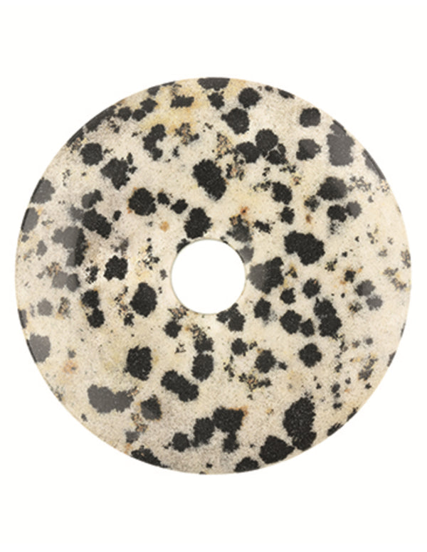 Dalmatinerjaspis donut, krämvit med bruna prickar, 30 mm