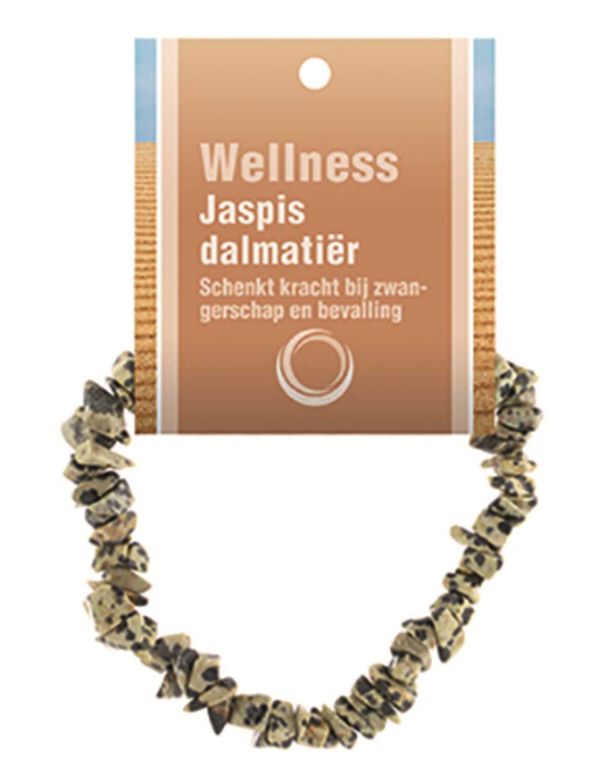 Dalmatinerjaspis armband med splitstenar, 5 till 10 mm, På kort