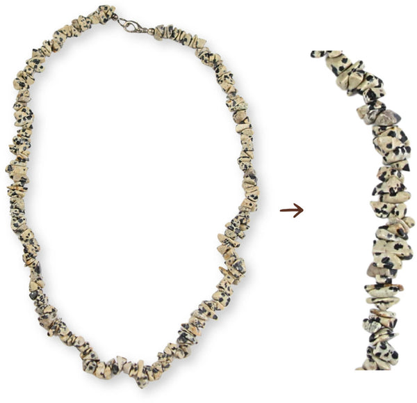 Dalmatinerjaspis halsband med splitstenar, 5 till 10 mm