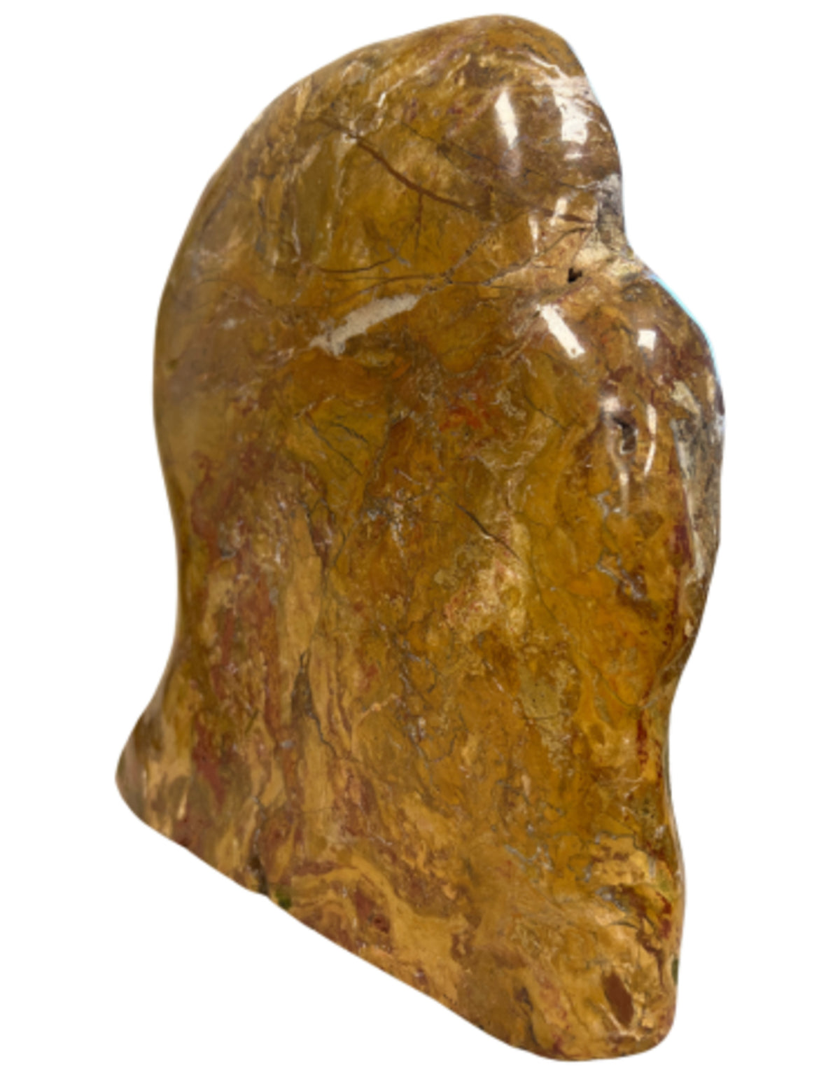 Gul jaspis skulptur, 28 cm, 7,15 kg, nr 02