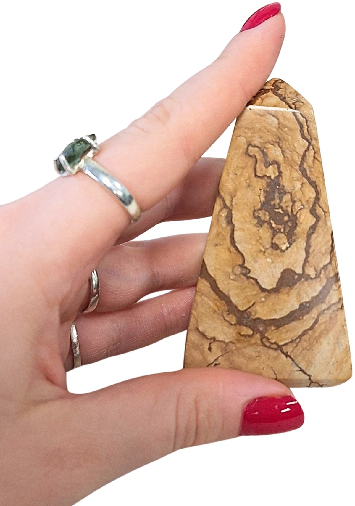 Landskapsjaspis obelisk, 7,7 cm