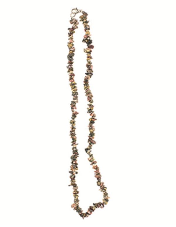 Leopardjaspis halsband med splitstenar, 5 till 10 mm
