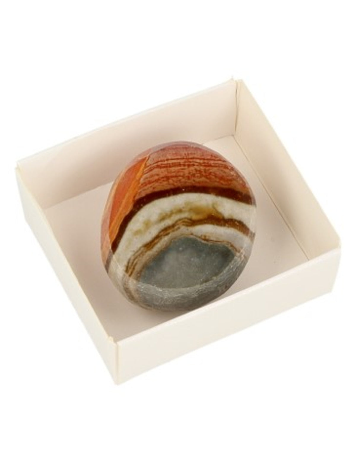 Polykrom jaspis ägg, delvis polerat, 3 till 4 cm
