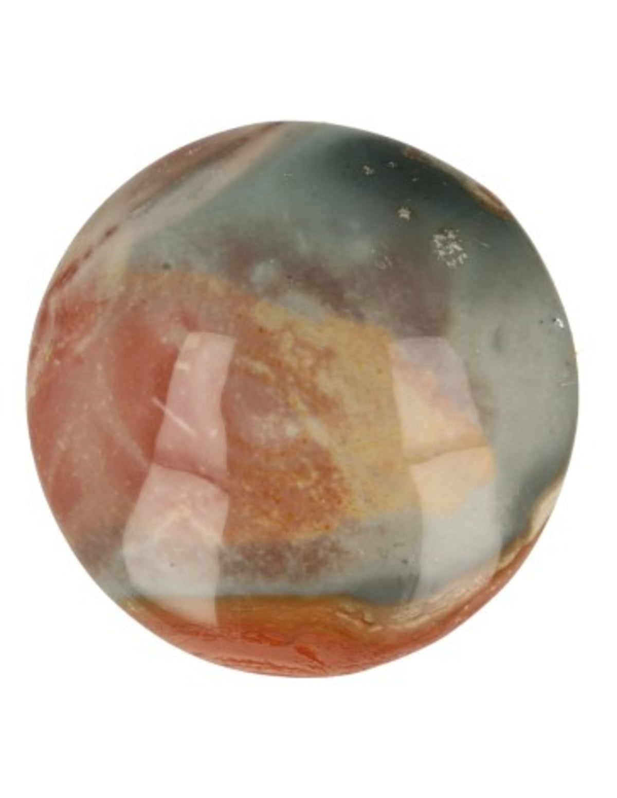 Polykrom jaspis handsten, rund, ca 5 cm