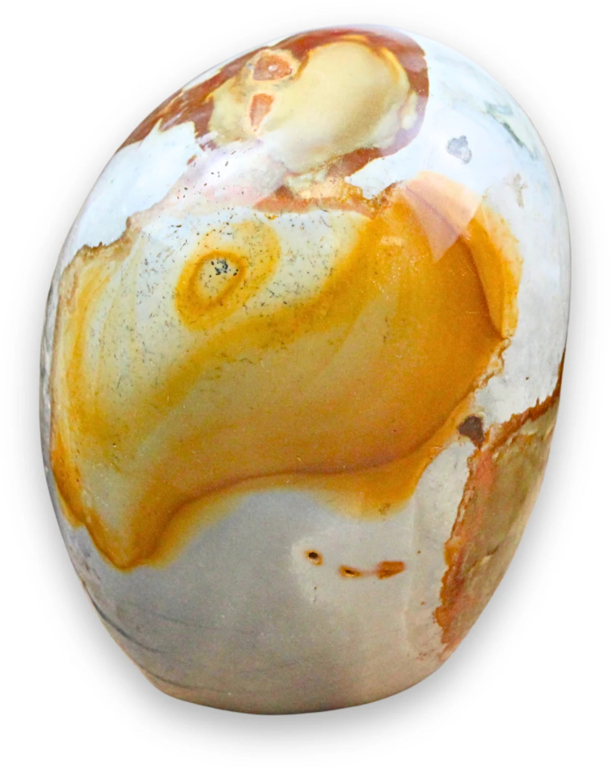 Polykrom jaspis skulptur, 11,1 cm, nr 17